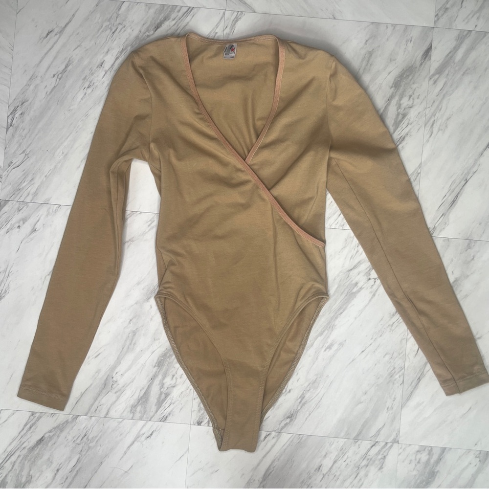 Los Angeles Apparel nude long sleeve bodysuit XS